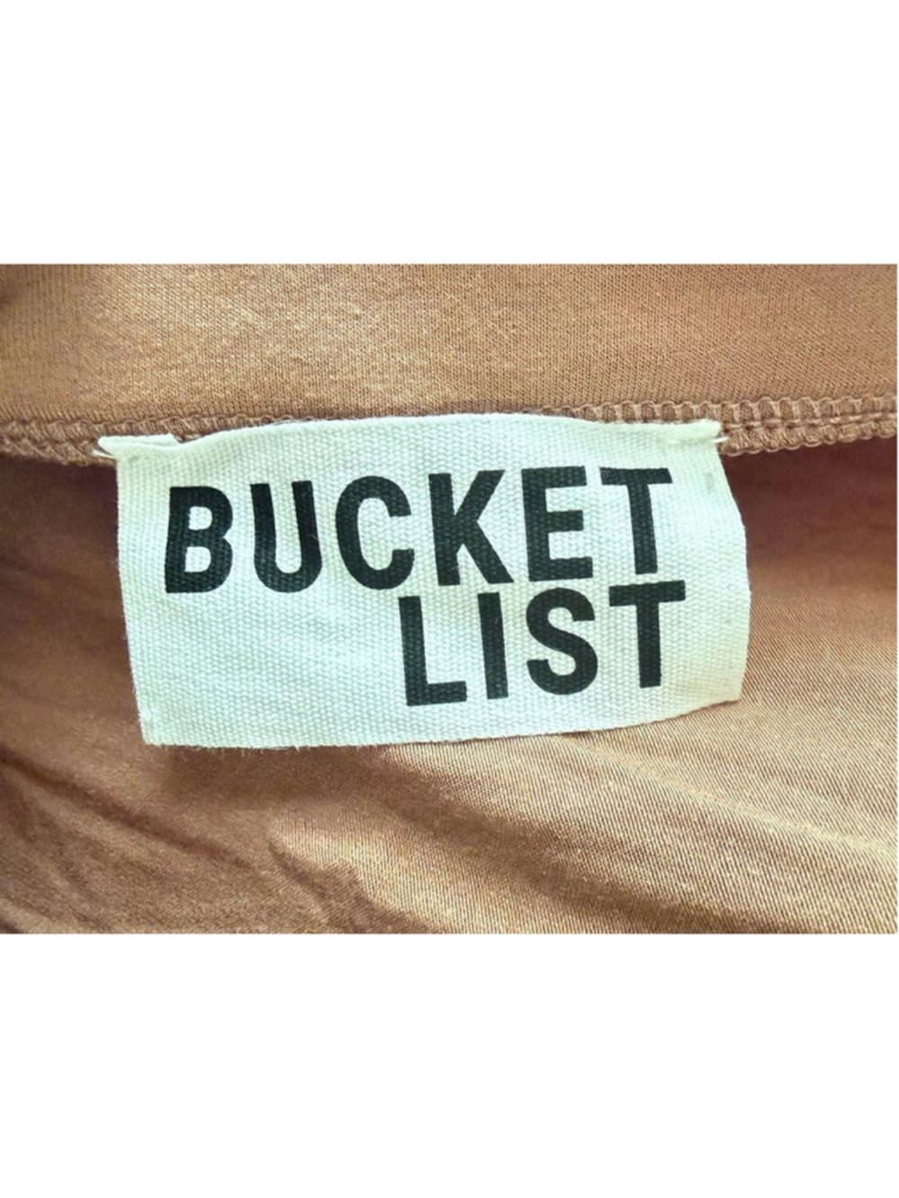 Bucketlist Tan Deep V-Neck Top with Pockets Short Sleeve Size L - Picture 4 of 5